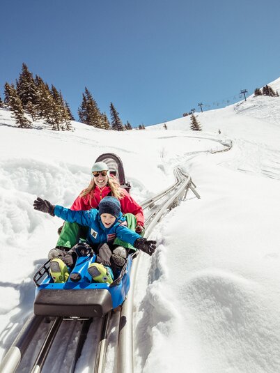 A ride on the alpine coaster promises fun and action