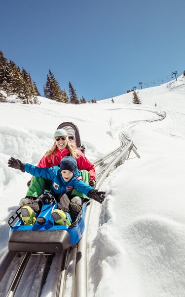 A ride on the alpine coaster promises fun and action