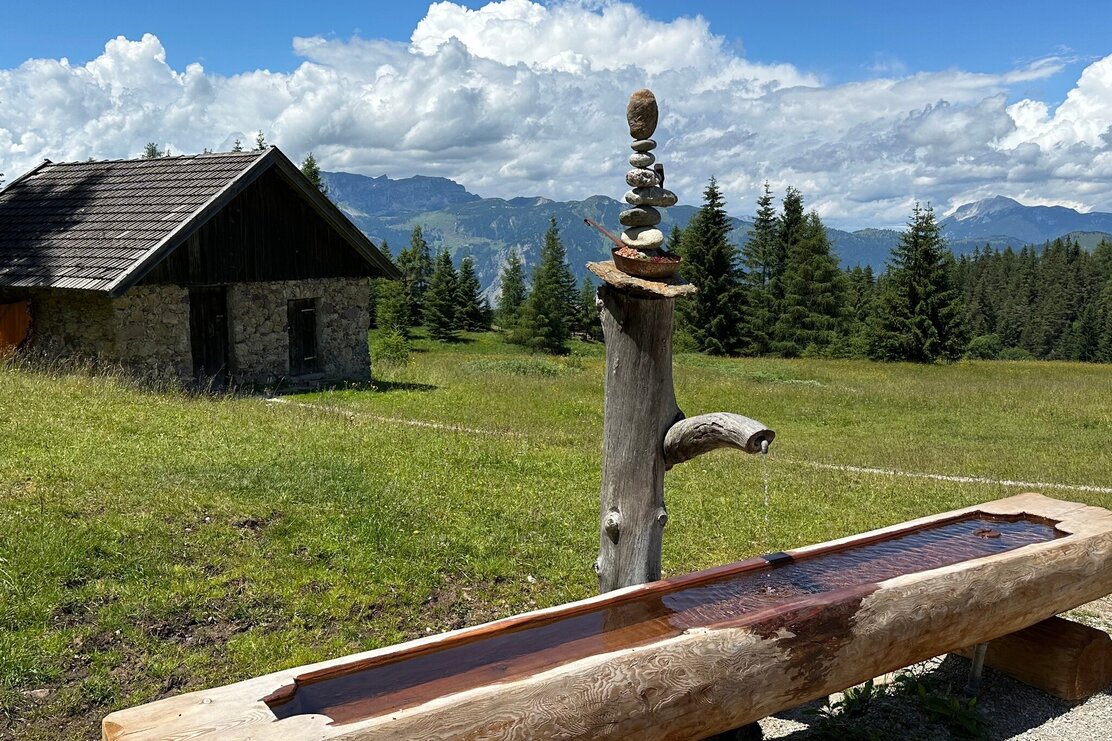 Brunnen und Plateau bei der Holzalm